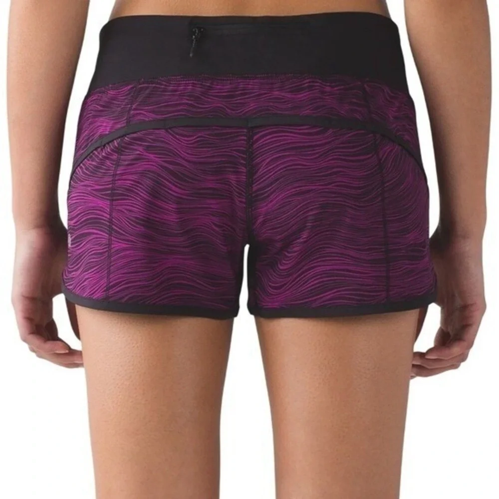 Lululemon Speed Short 2.5 Life Lines Polar Pink Black Size 6 W7A19S